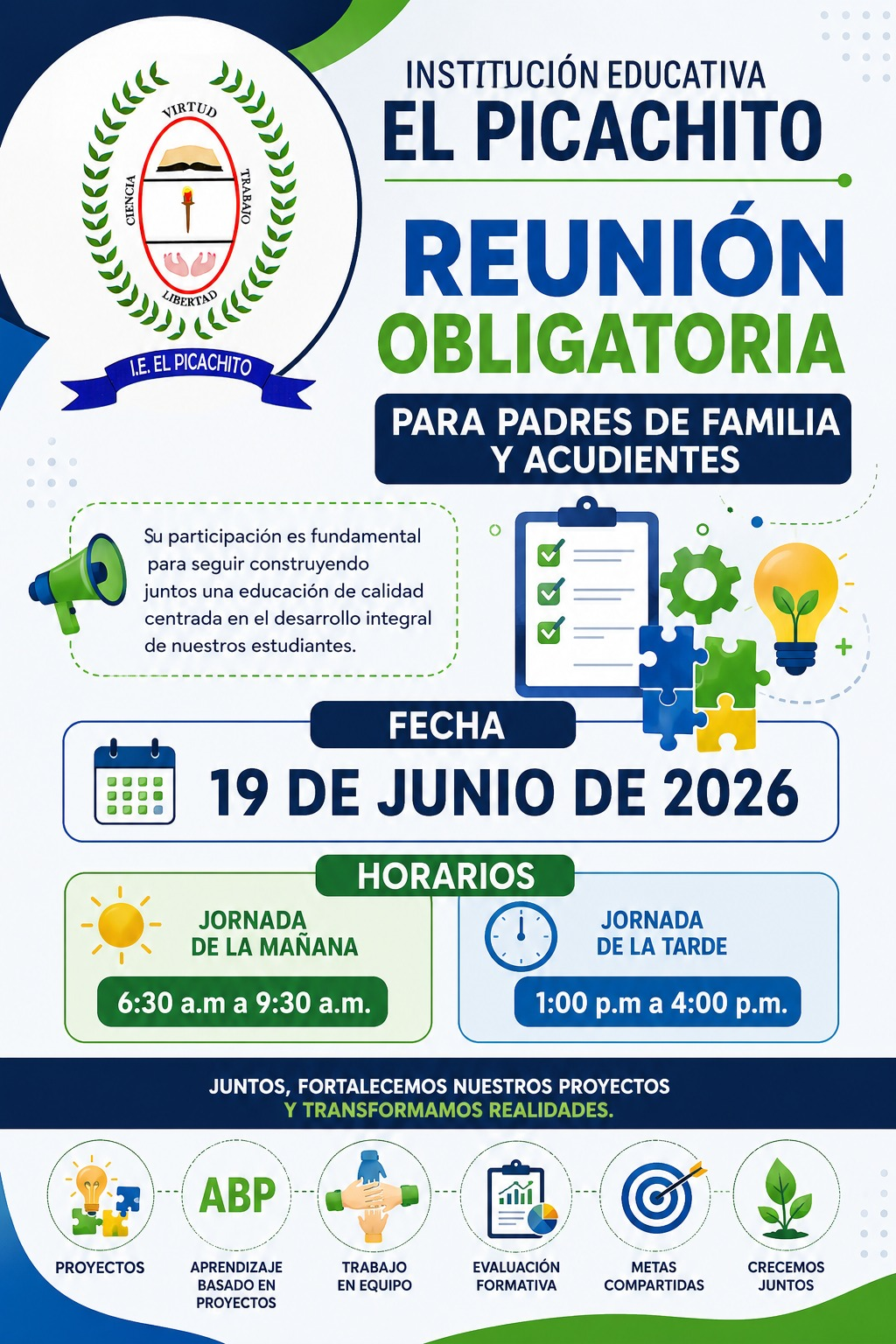 REUNIÓN OBLIGATORIA DE PADRES DE FAMILIA Y ACUDIENTES